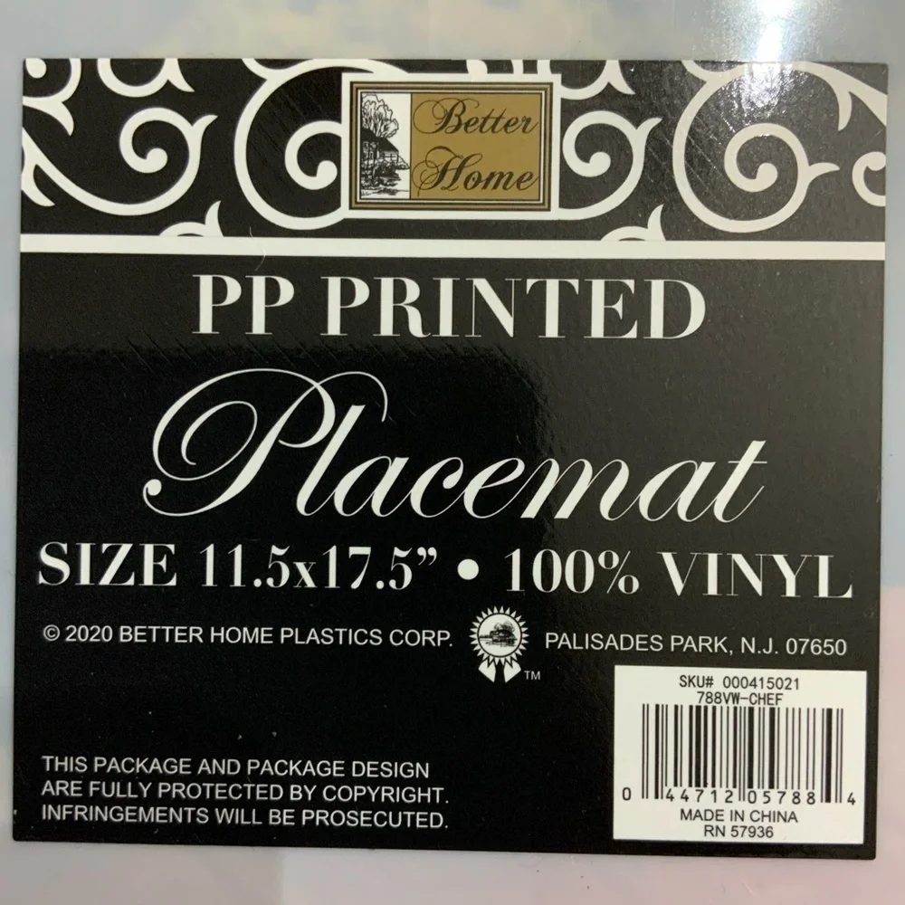 Placemats Wine Theme Print Indoor Outdoor Rectangle Scenic Landscape Set of 4